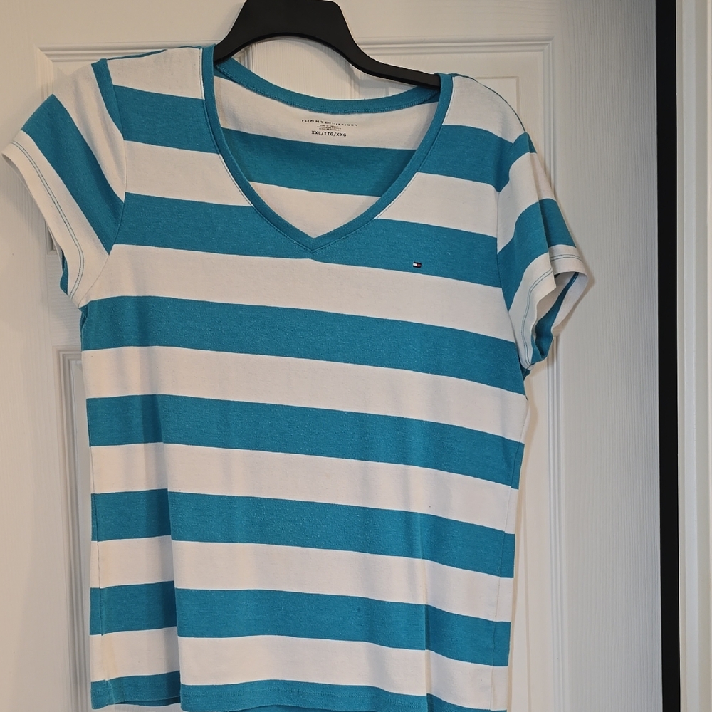 Tommy Hilfiger Fitted Blue Short Sleeve T-Shirt
